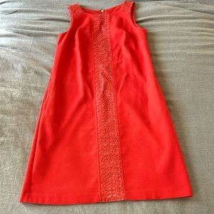 Nine West Size 6 Orange dress with beige underlay